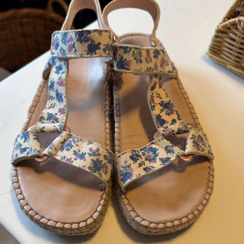 Love Shack Fancy X Manebi Floral Print Women's Sandals